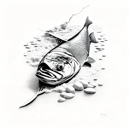 Kilo brick of cocaine labelled fish  tattoo design idea