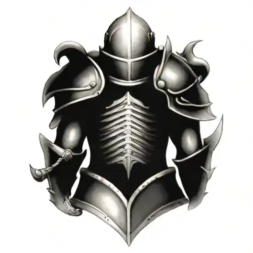 armor on the back tattoo design idea