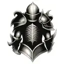 armor on the back tattoo design idea