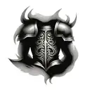 armor on the back tattoo design idea