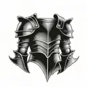 armor on the back tattoo design idea