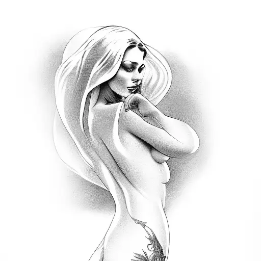 sexy nude pinup tattoo design idea