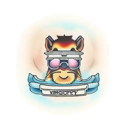 capybara upper body looking foward with sunglasses with a prison identification plate with random numbers in its neck tattoo design idea