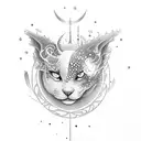 guisha with four elements tattoo design idea