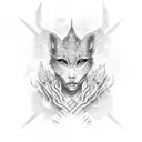 guisha with four elements tattoo design idea