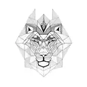 Geometric lion and tiger tattoo design idea