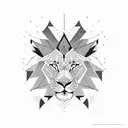 Geometric lion and tiger tattoo design idea