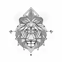 Geometric lion and tiger tattoo design idea