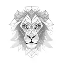 Geometric lion and tiger tattoo design idea