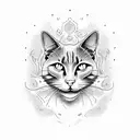 Black cat tattoo design idea