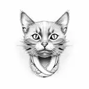 Black cat tattoo design idea