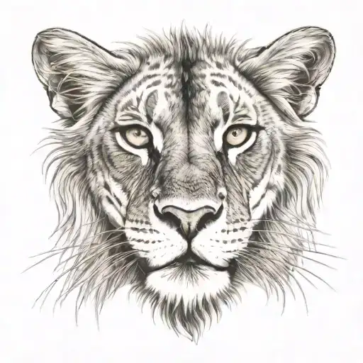 orange cat as a lion face tattoo design idea