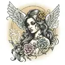 Shemale angel tattoo design idea