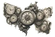 broken time storing memories tattoo design idea