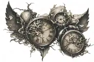 broken time storing memories tattoo design idea