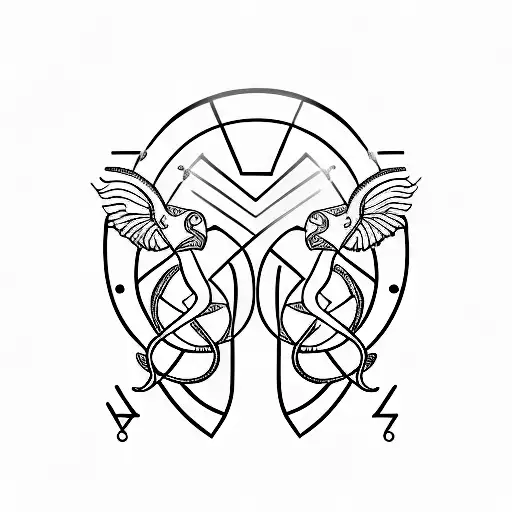 Libra and Capricorn Sign  tattoo design idea