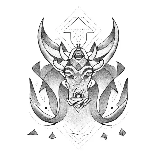 Libra and Capricorn  tattoo design idea