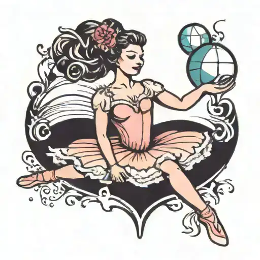 ballerina ballers tattoo design idea