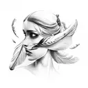 feather destiny tattoo design idea