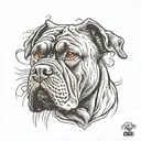 cane corso French mastiff dog tattoo design idea