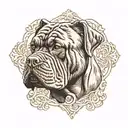 cane corso French mastiff dog tattoo design idea