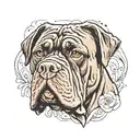 cane corso French mastiff dog tattoo design idea