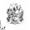 vegeta y trunks tattoo design idea