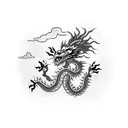 chinese dragon with clouds chinese dragon with clouds  tattoo design idea