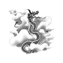 chinese dragon with clouds chinese dragon with clouds  tattoo design idea