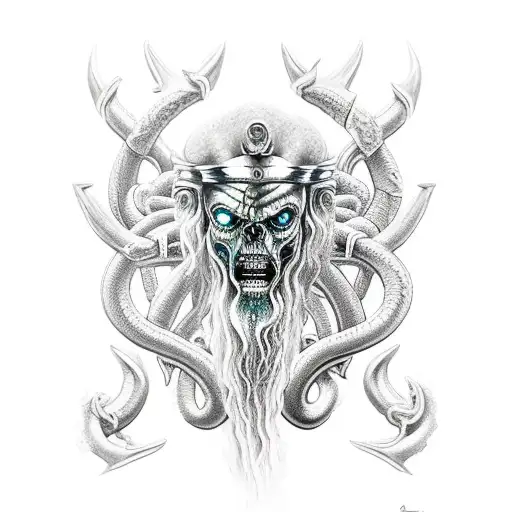 poseidon vs hydra tattoo design idea