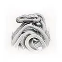 Five headed hydra tattoo design idea