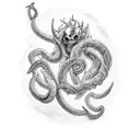 poseidon vs hydra tattoo design idea