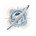 astronaut floating through time represented by space tattoo design idea