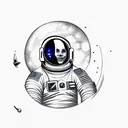 astronaut floating through time represented by space tattoo design idea