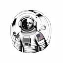 astronaut floating through time represented by space tattoo design idea