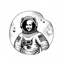astronaut floating through time represented by space tattoo design idea