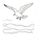 seagull flying across tattoo design idea