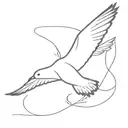 seagull flying across tattoo design idea