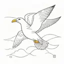 seagull flying across tattoo design idea