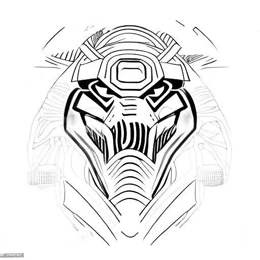 Predator simple and light lines tattoo design idea