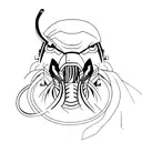 Predator simple and light lines tattoo design idea