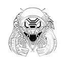 Predator simple and light lines tattoo design idea