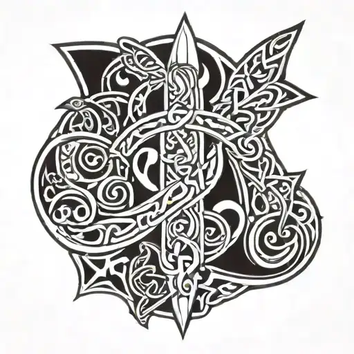 celtic dagger tattoo design idea