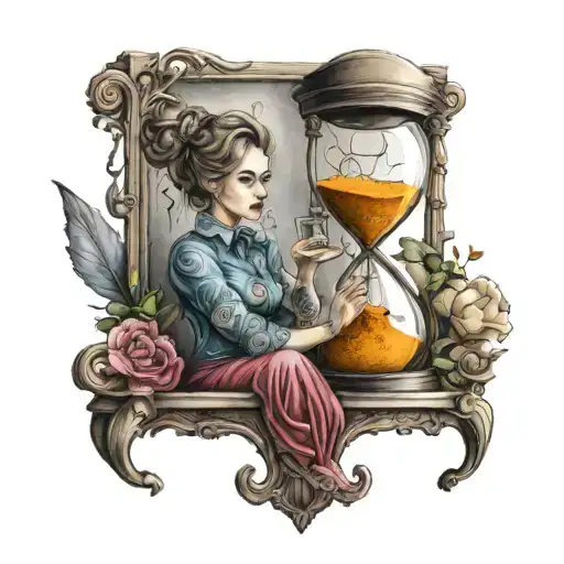 daddys girl, hourglass tattoo design idea