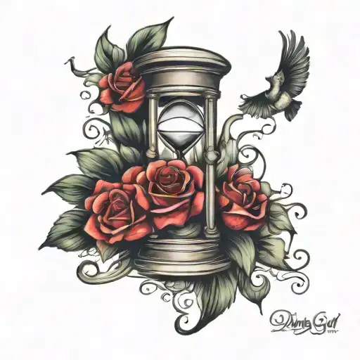 daddys girl, hourglass tattoo design idea