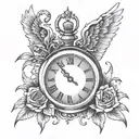 rip daddy, time stopped tattoo design idea