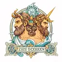 zeus y poseidon tattoo design idea