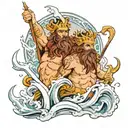 zeus y poseidon tattoo design idea