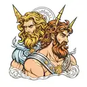 zeus y poseidon tattoo design idea