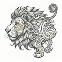 autism puzzle lion tattoo design idea